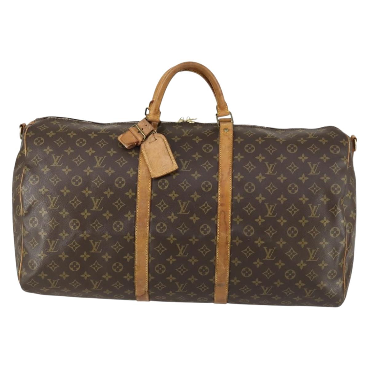 LOUIS VUITTON Monogram Keepall Bandouliere 60 Boston Bag M41412 LV Auth 163338
