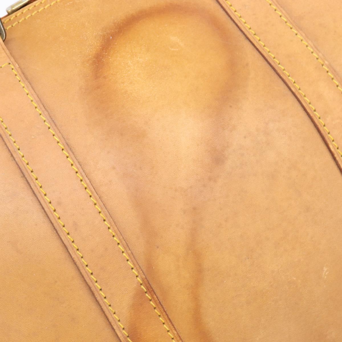 LOUIS VUITTON Nomad Keepall 55 Boston Bag Beige LV Auth 163339