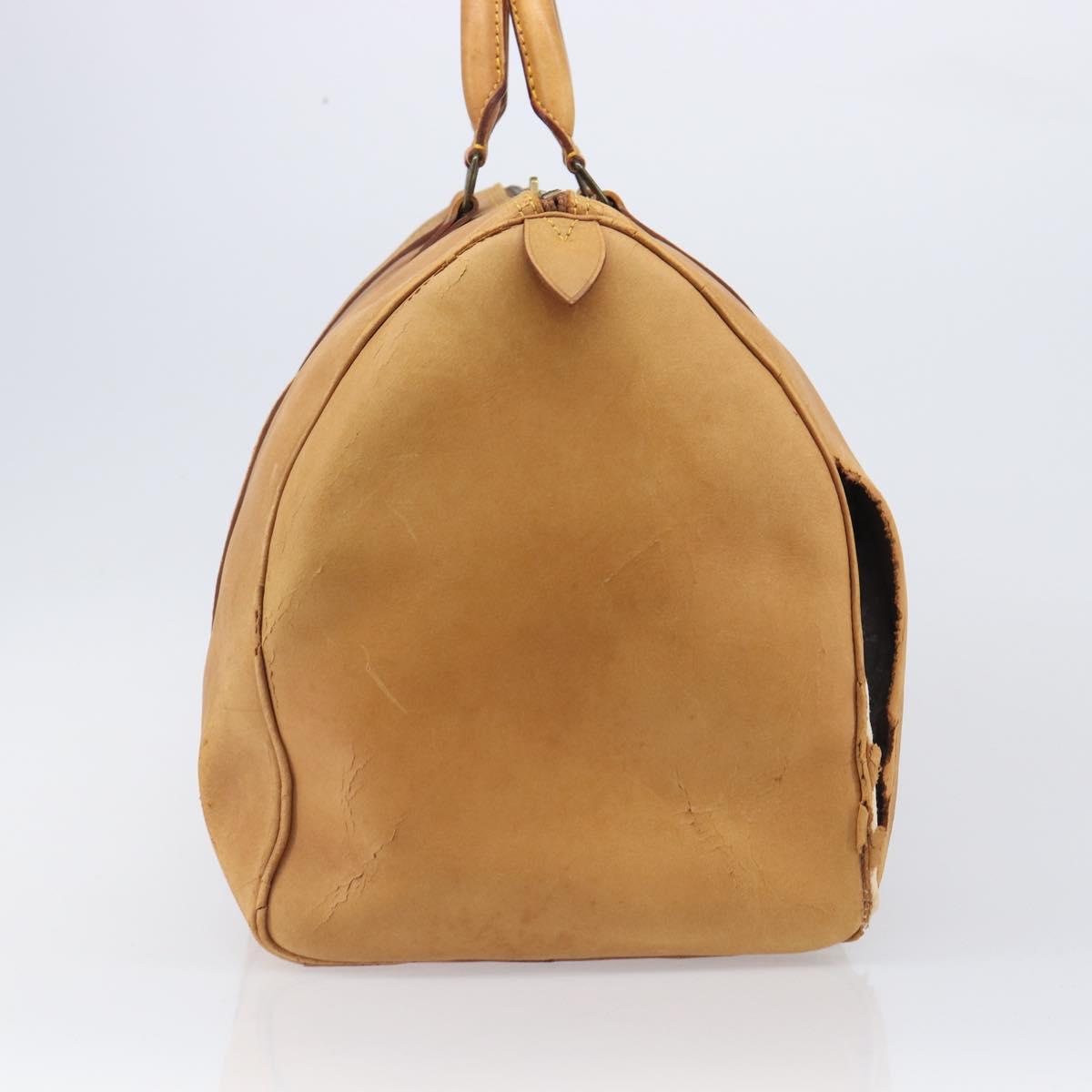 LOUIS VUITTON Nomad Keepall 55 Boston Bag Beige LV Auth 163339
