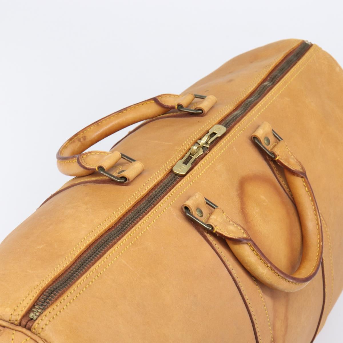 LOUIS VUITTON Nomad Keepall 55 Boston Bag Beige LV Auth 163339