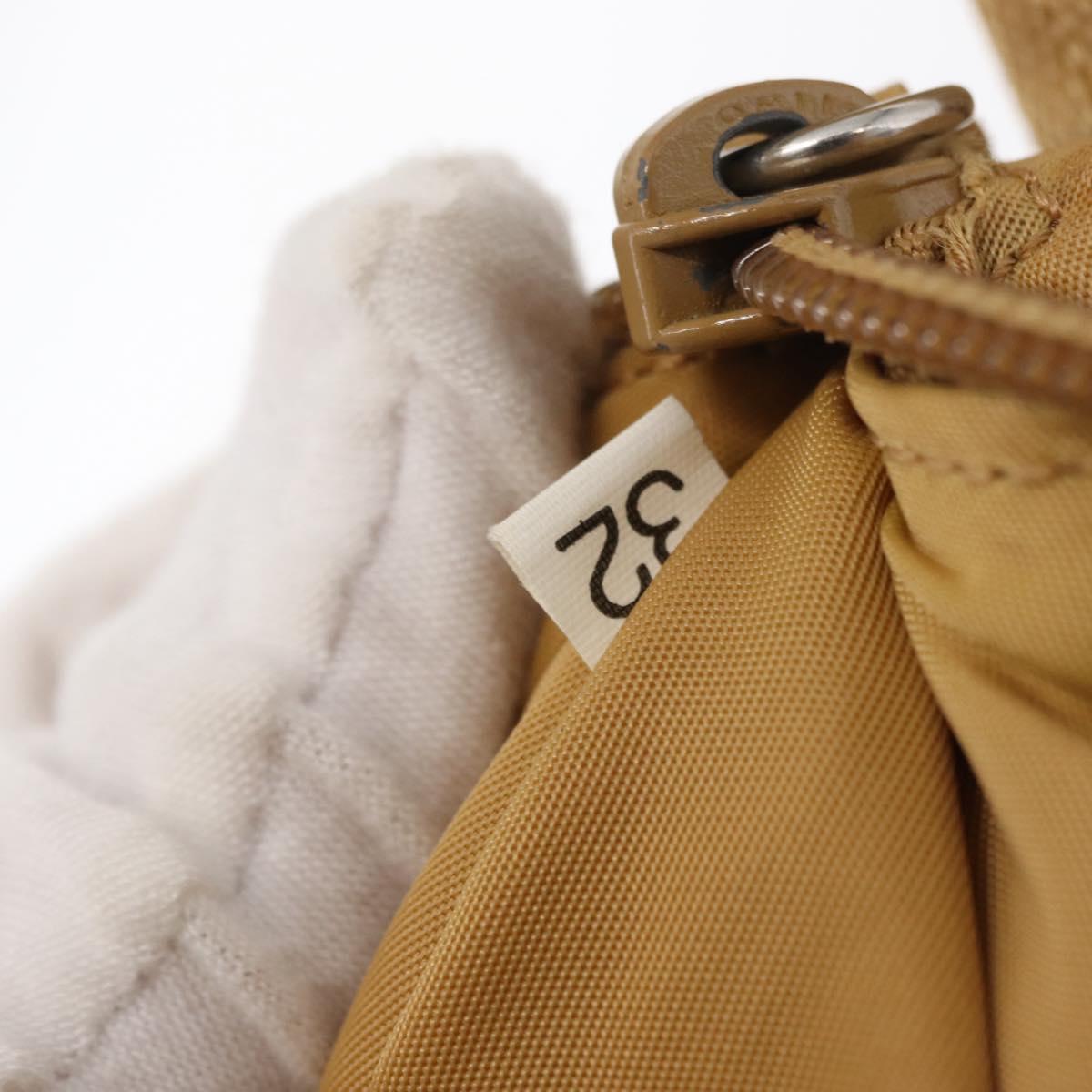 PRADA Hand Bag Nylon Beige Auth 163348