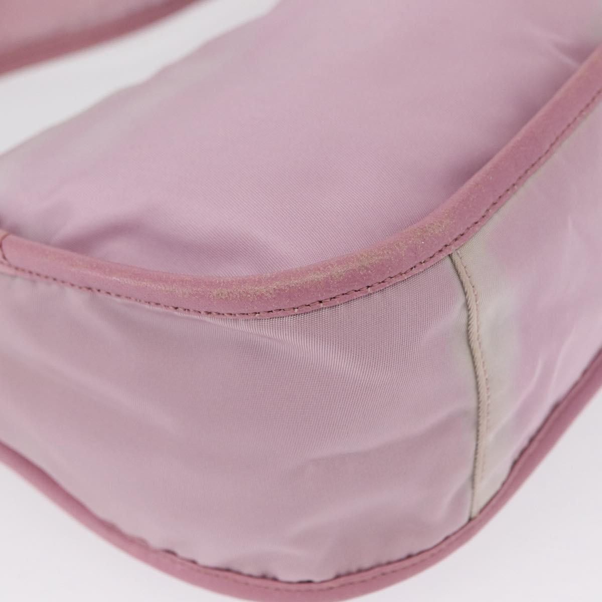 PRADA Hand Bag Nylon Pink Auth 163349