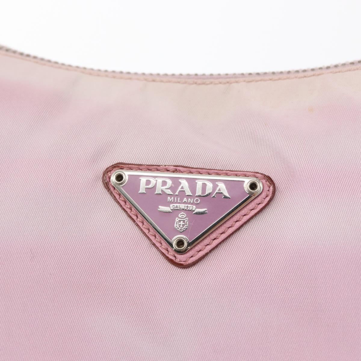PRADA Hand Bag Nylon Pink Auth 163349