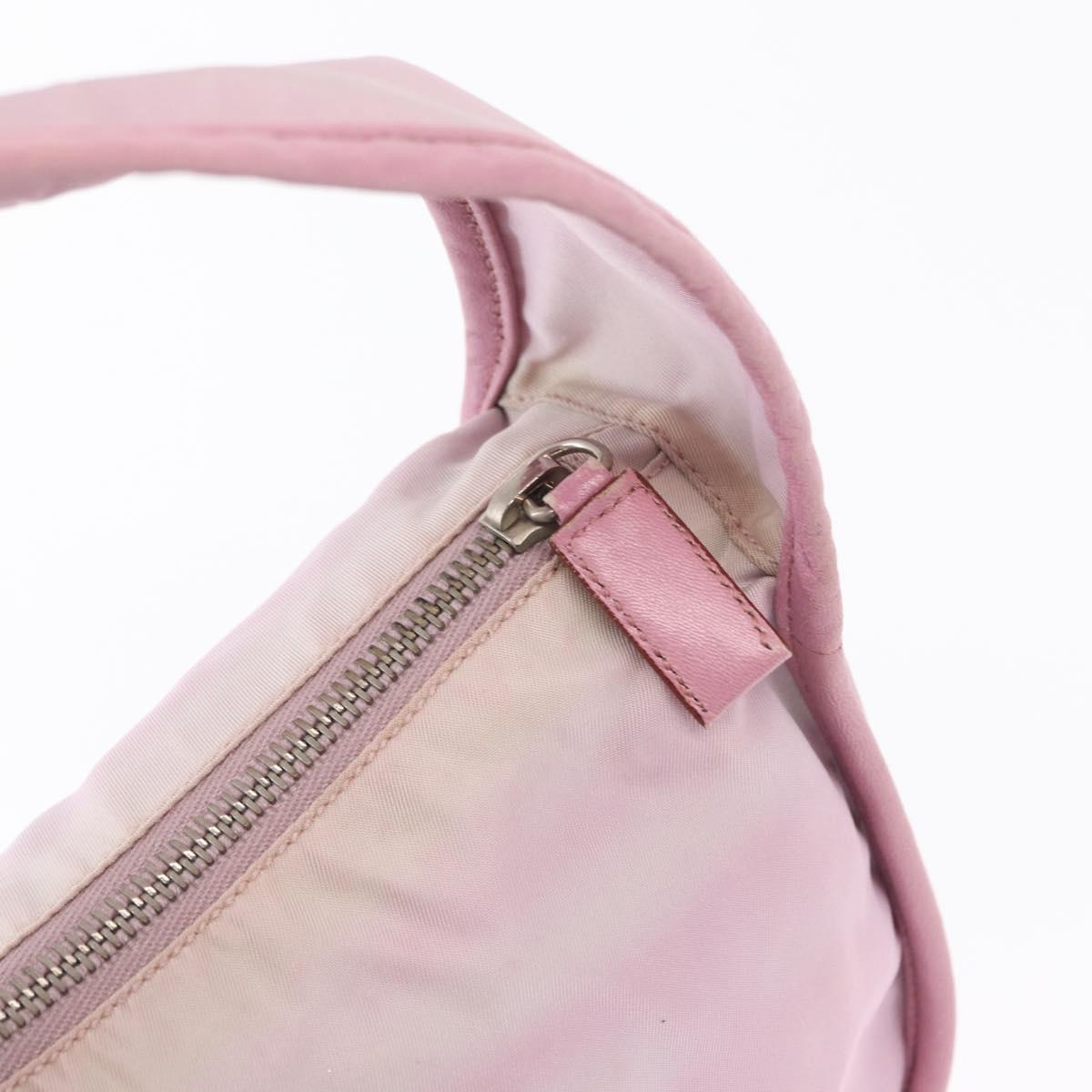 PRADA Hand Bag Nylon Pink Auth 163349