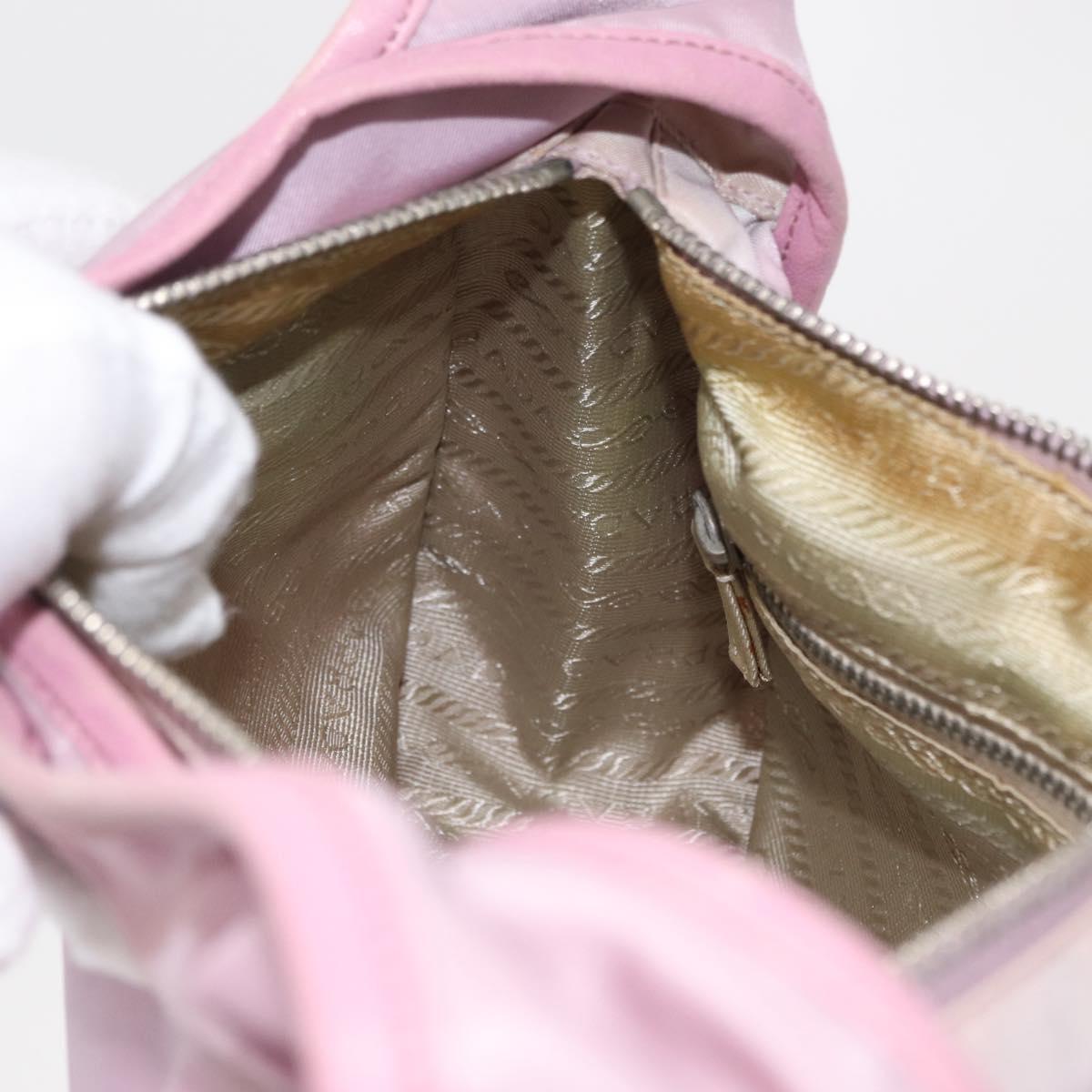 PRADA Hand Bag Nylon Pink Auth 163349
