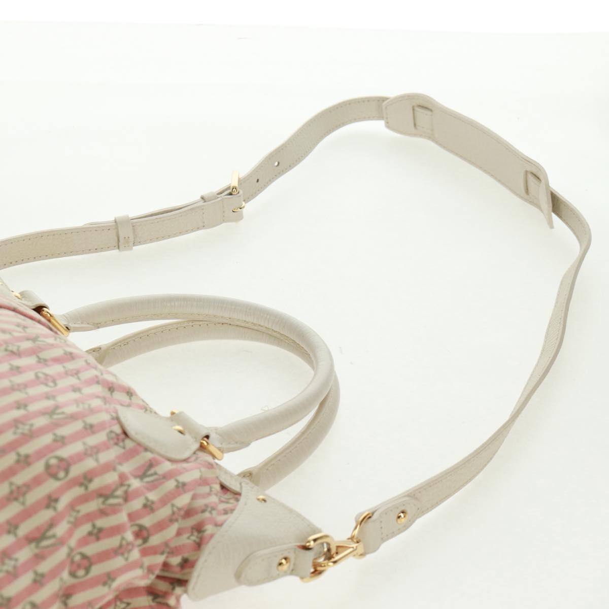 LOUIS VUITTON Mini Lin Croisette Marina PM Bag Pink White M95495 LV Auth 163361V