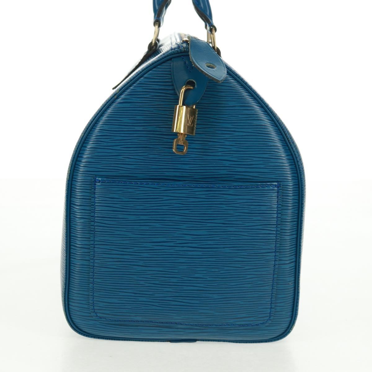 LOUIS VUITTON Epi Speedy 35 Hand Bag Toledo Blue M42995 LV Auth 163363V