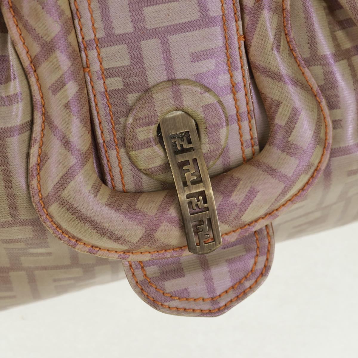 FENDI Zucca Canvas Tote Bag Beige Auth 163374V