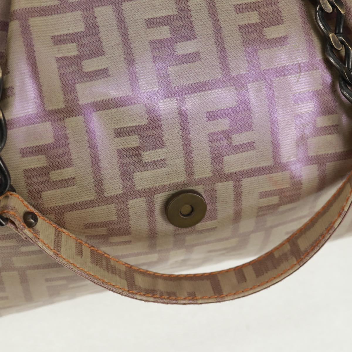 FENDI Zucca Canvas Tote Bag Beige Auth 163374V