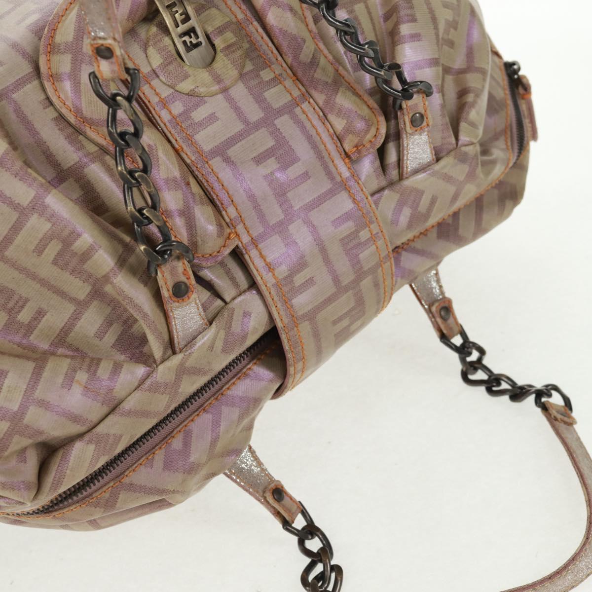 FENDI Zucca Canvas Tote Bag Beige Auth 163374V
