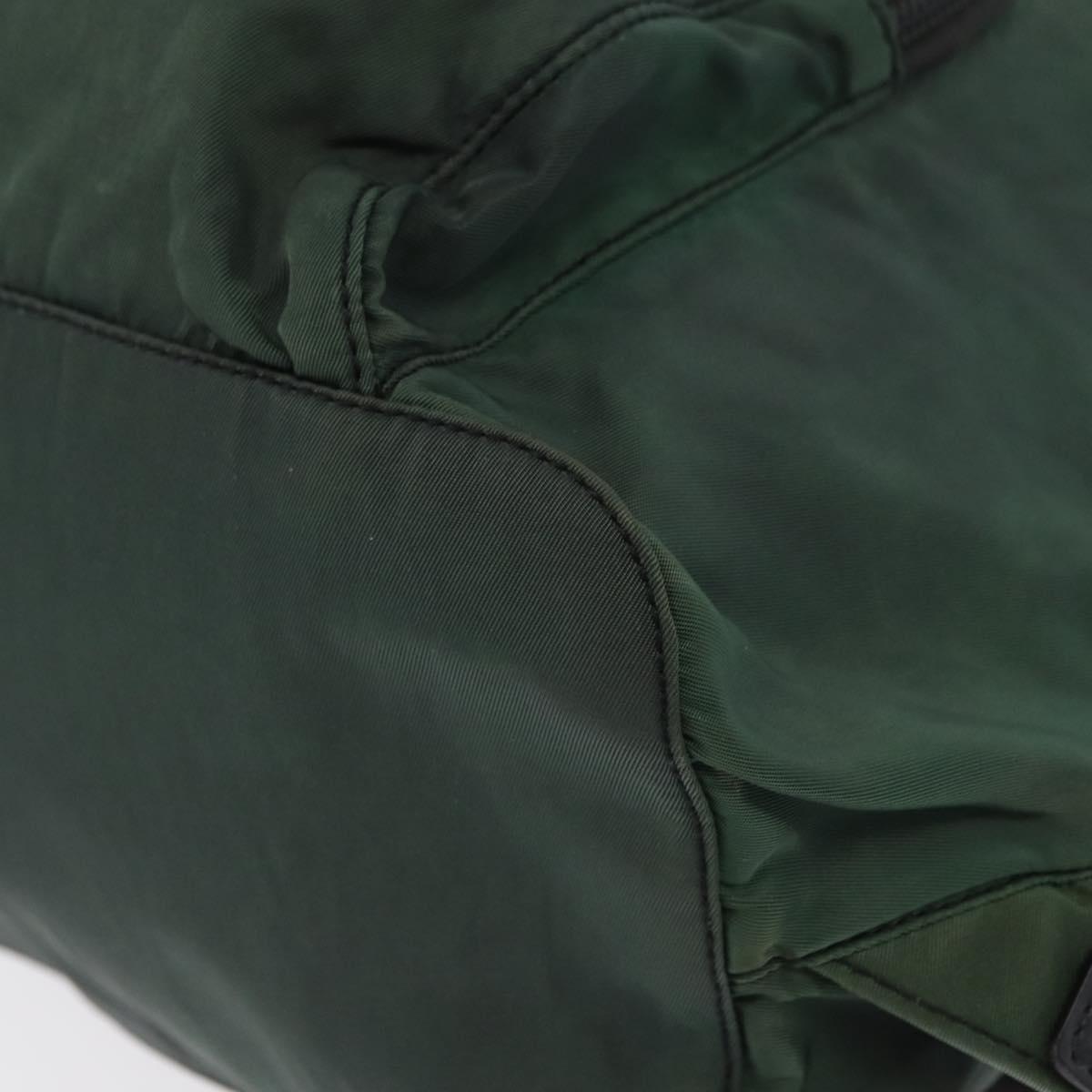 PRADA Backpack Nylon Green Silver Auth 163375