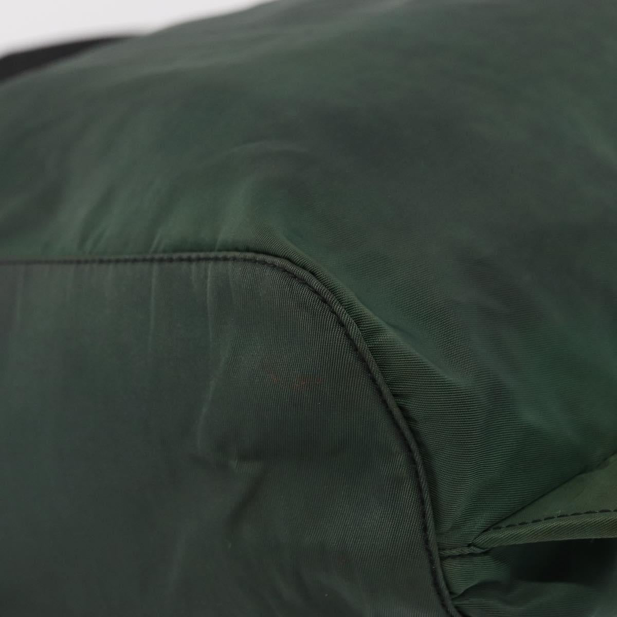 PRADA Backpack Nylon Green Silver Auth 163375