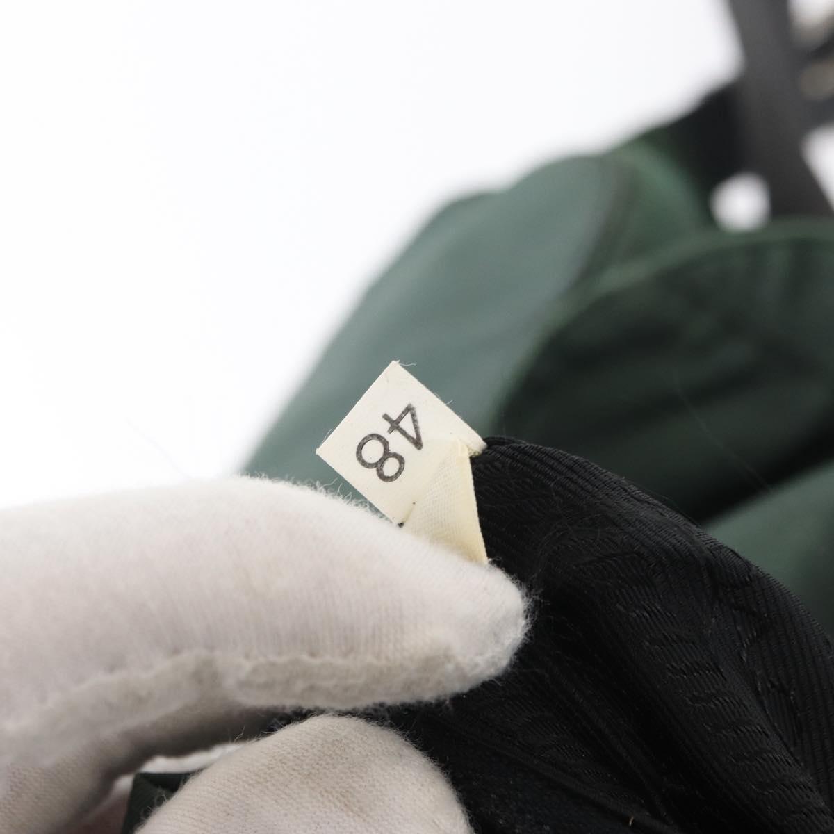 PRADA Backpack Nylon Green Silver Auth 163375