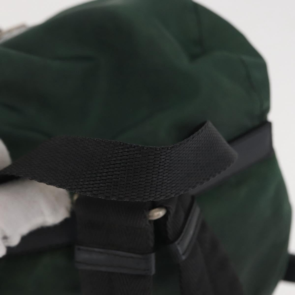 PRADA Backpack Nylon Green Silver Auth 163375