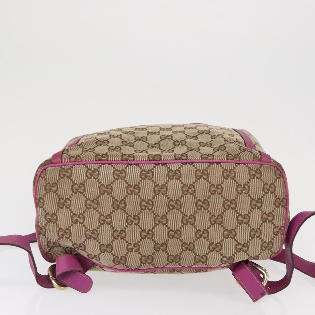 GUCCI GG Canvas Abbey Backpack Beige Gold 141642 Auth 163377