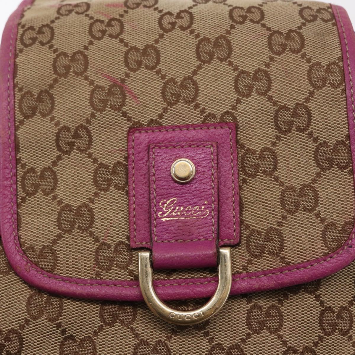 GUCCI GG Canvas Abbey Backpack Beige Gold 141642 Auth 163377