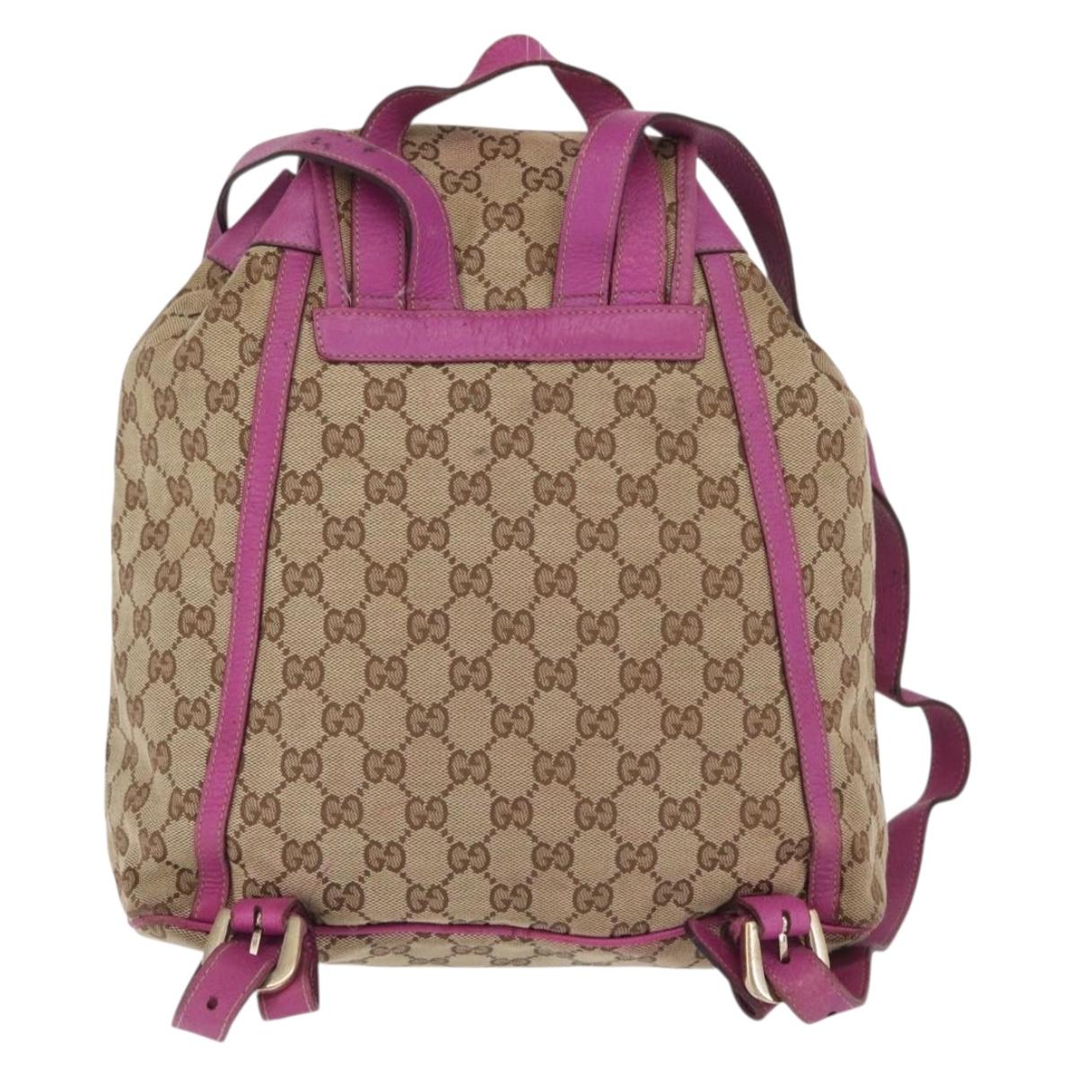 GUCCI GG Canvas Abbey Backpack Beige Gold 141642 Auth 163377