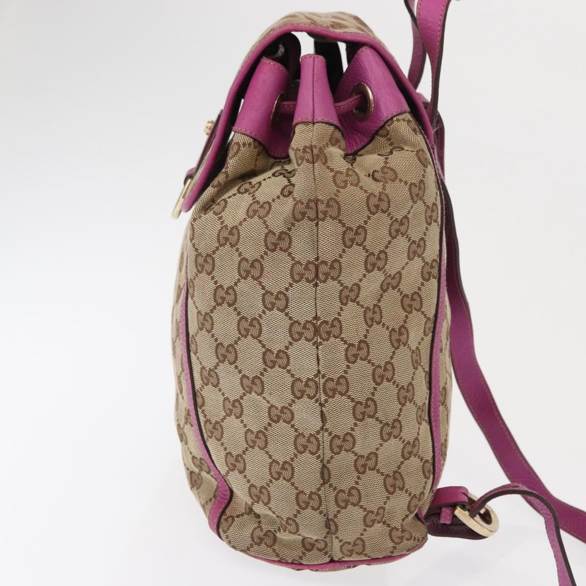 GUCCI GG Canvas Abbey Backpack Beige Gold 141642 Auth 163377