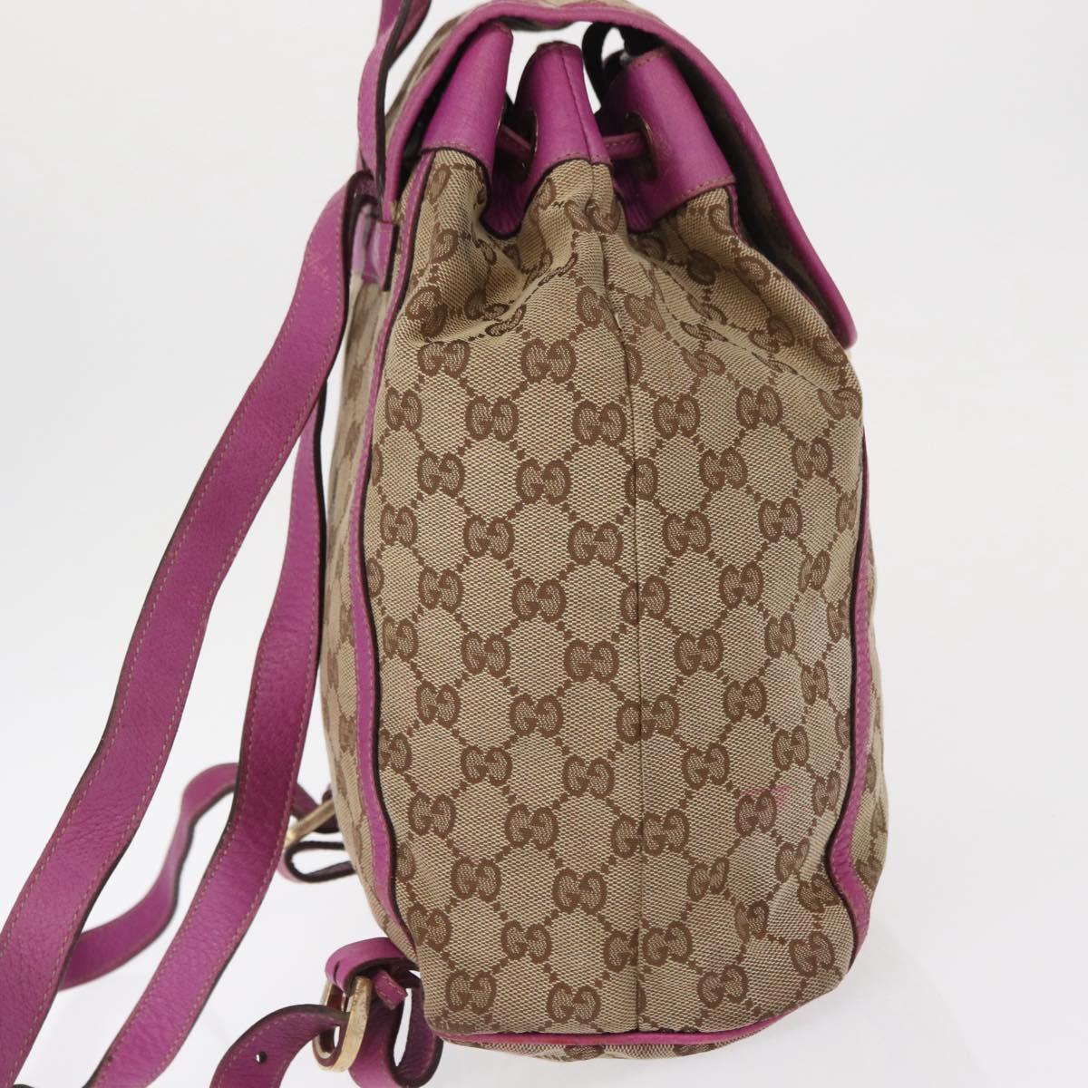 GUCCI GG Canvas Abbey Backpack Beige Gold 141642 Auth 163377