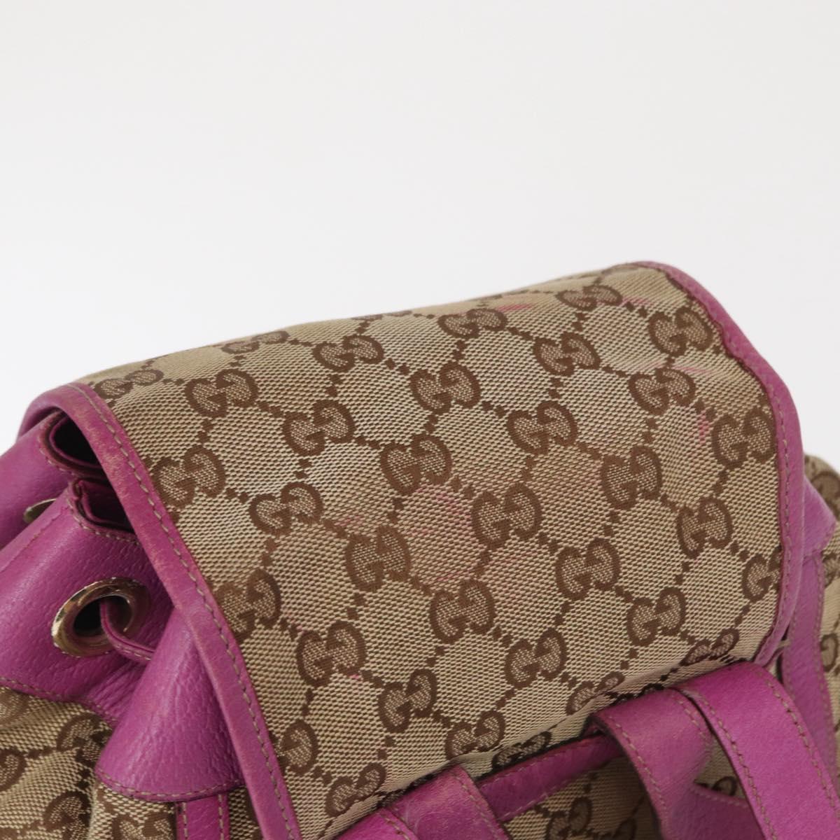 GUCCI GG Canvas Abbey Backpack Beige Gold 141642 Auth 163377