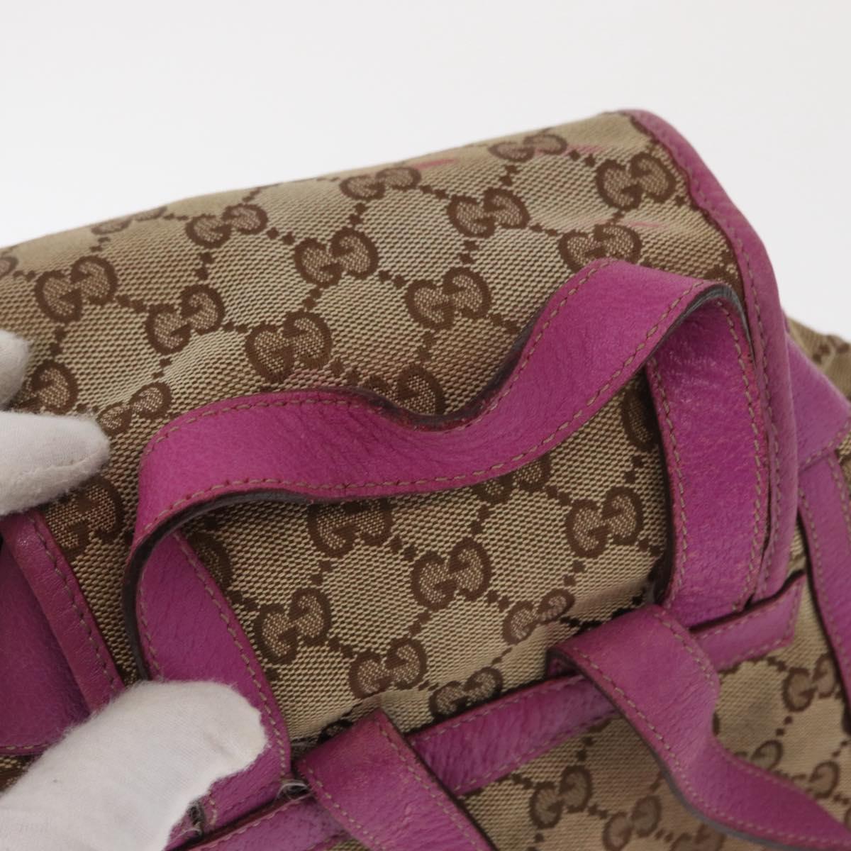 GUCCI GG Canvas Abbey Backpack Beige Gold 141642 Auth 163377
