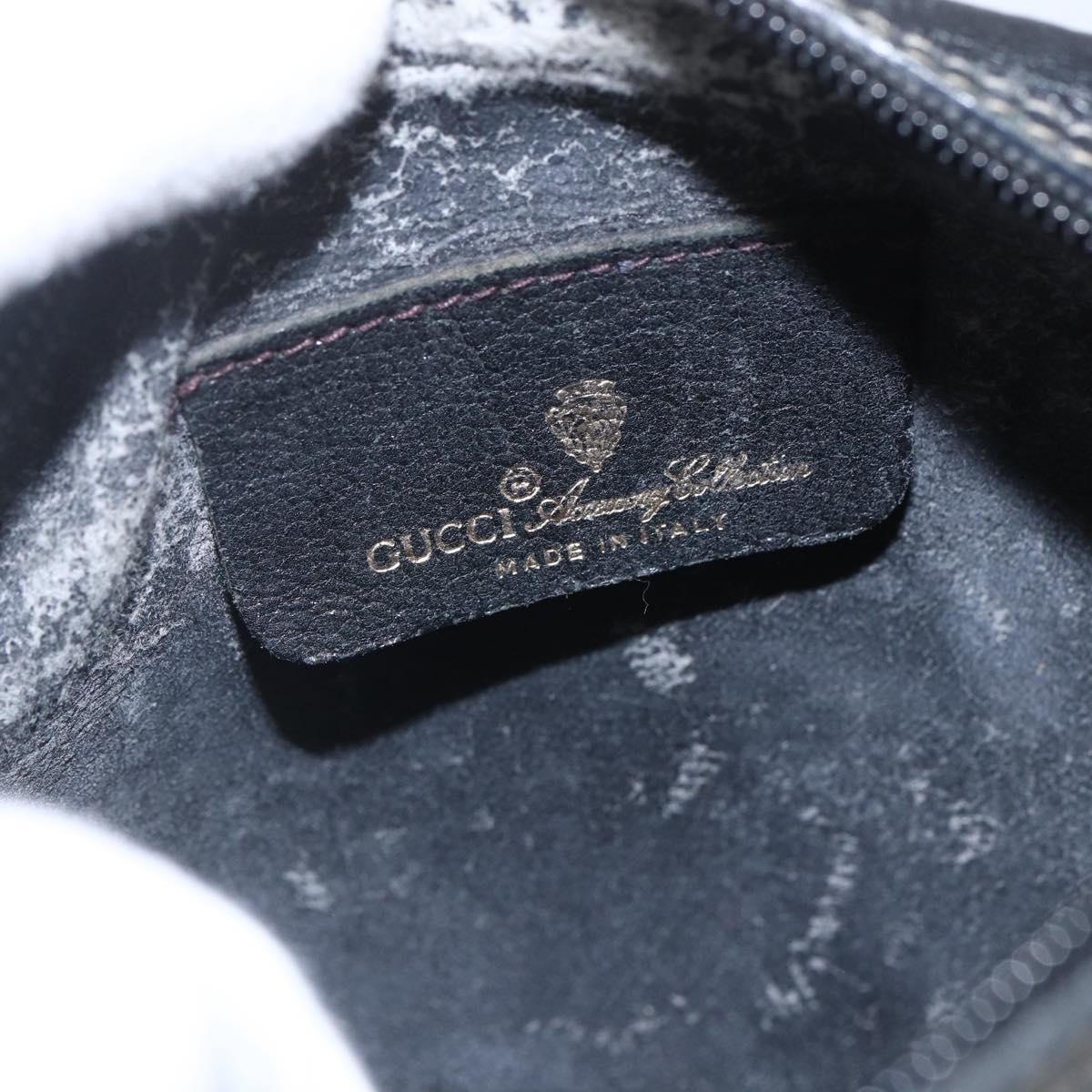 GUCCI GG Supreme Web Sherry Line Bag PVC Black Gold 89 02 066 Auth 163380
