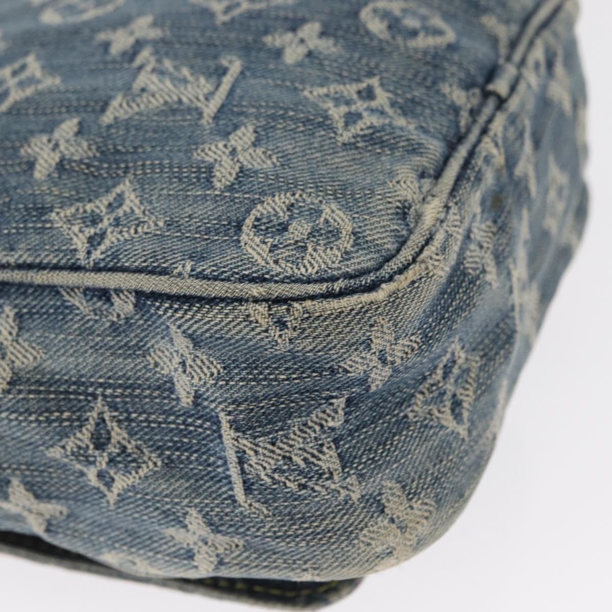 LOUIS VUITTON Monogram Denim Camera Bag Shoulder Bag Blue M95348 LV Auth 163385A