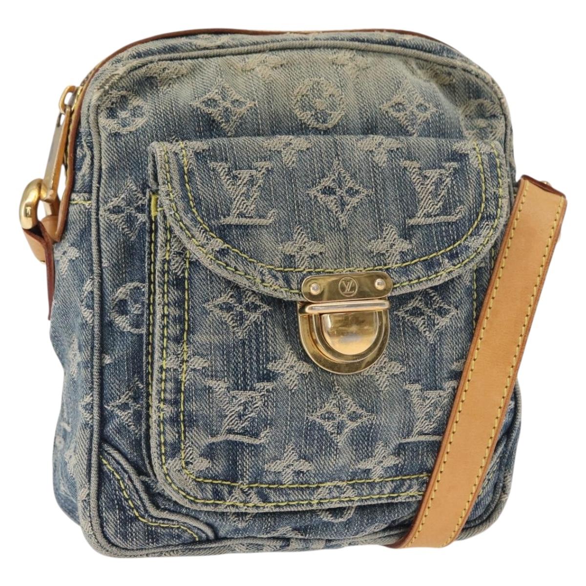LOUIS VUITTON Monogram Denim Camera Bag Shoulder Bag Blue M95348 LV Auth 163385A