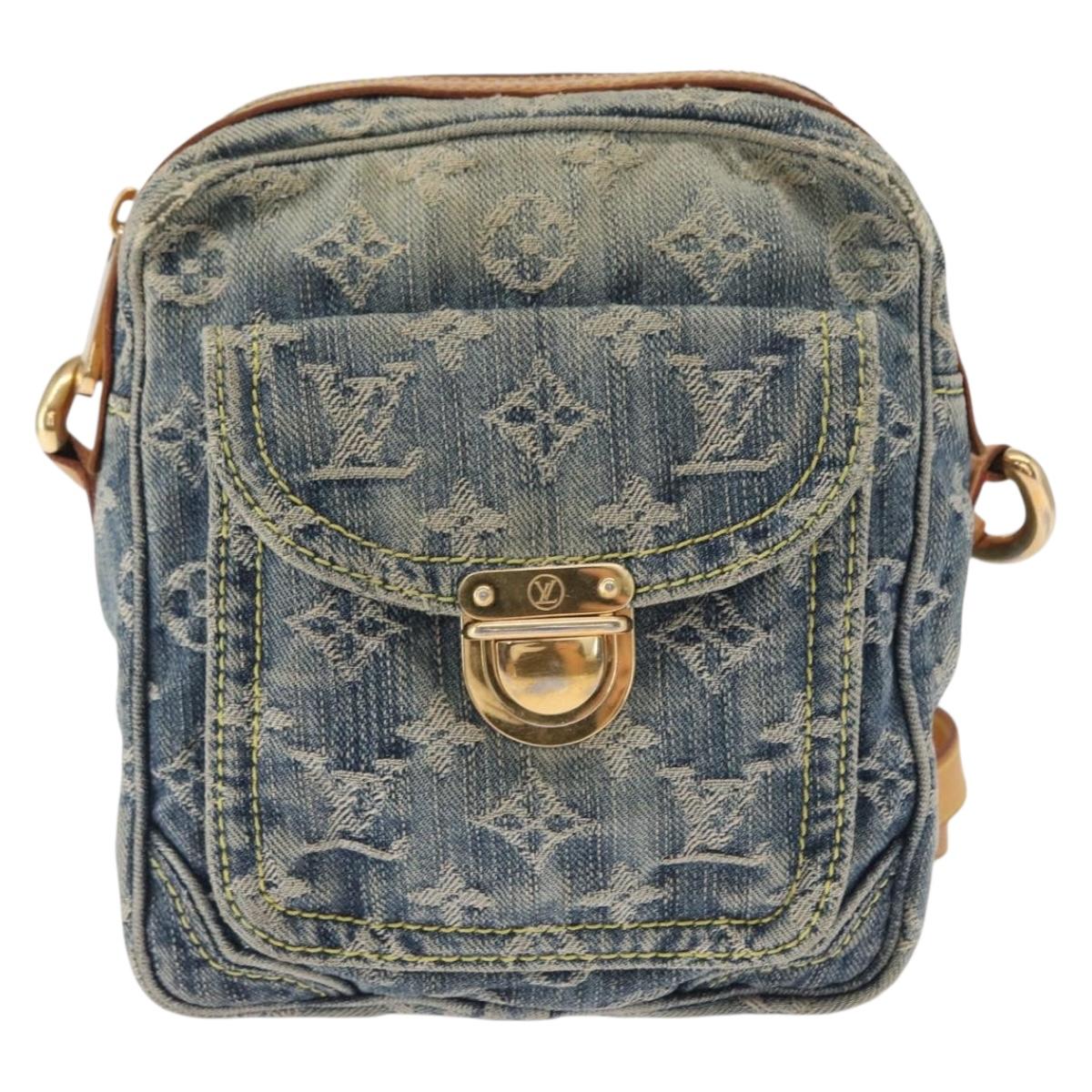 LOUIS VUITTON Monogram Denim Camera Bag Shoulder Bag Blue M95348 LV Auth 163385A