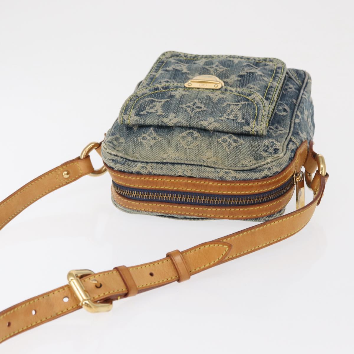 LOUIS VUITTON Monogram Denim Camera Bag Shoulder Bag Blue M95348 LV Auth 163385A