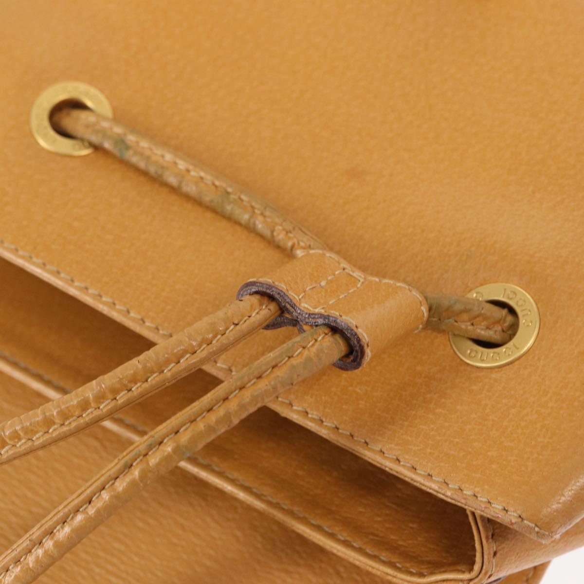 GUCCI Bamboo Backpack Leather Brown Gold 003 2058 0016 Auth 163387