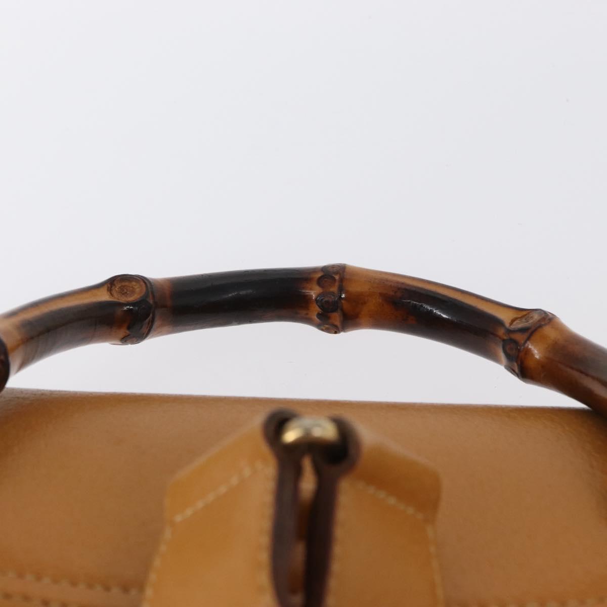 GUCCI Bamboo Backpack Leather Brown Gold 003 2058 0016 Auth 163387