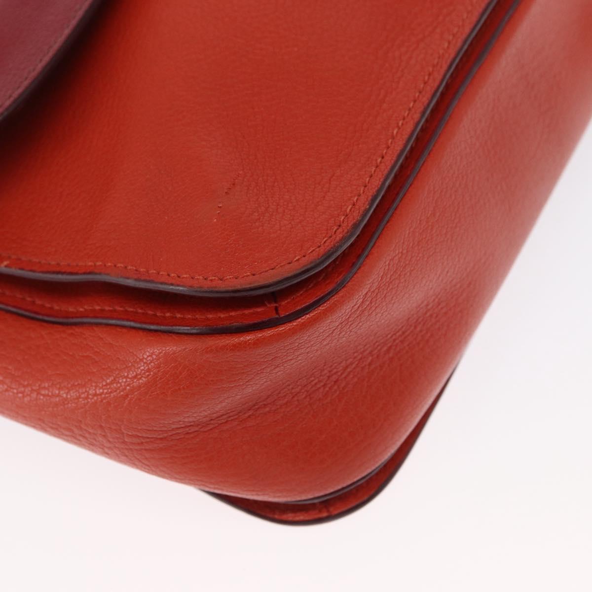 Miu Miu Hand Bag Leather 2way Red Gold Auth 163402