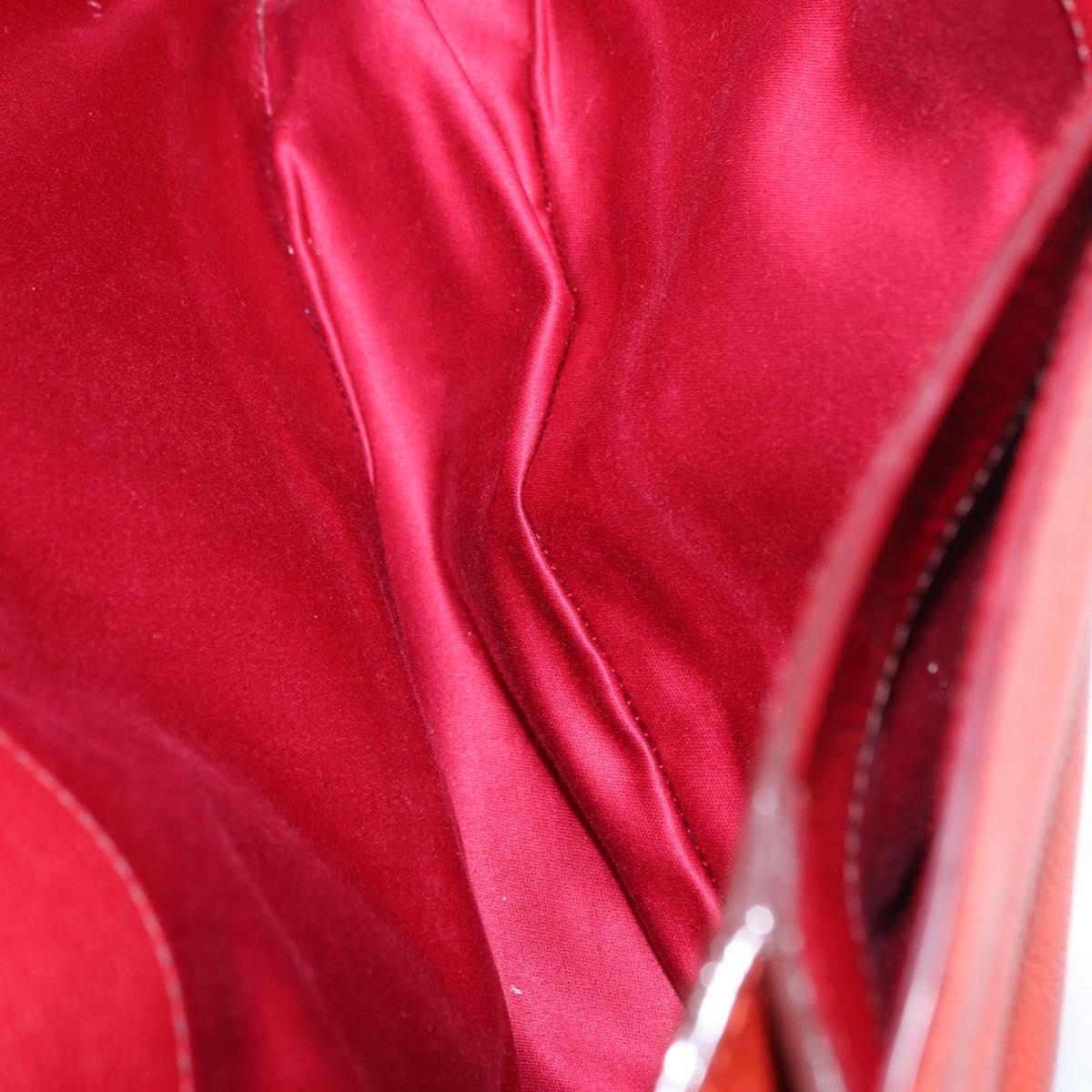 Miu Miu Hand Bag Leather 2way Red Gold Auth 163402