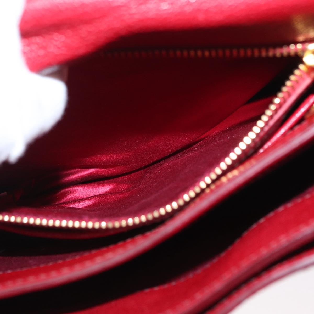 Miu Miu Hand Bag Leather 2way Red Gold Auth 163402