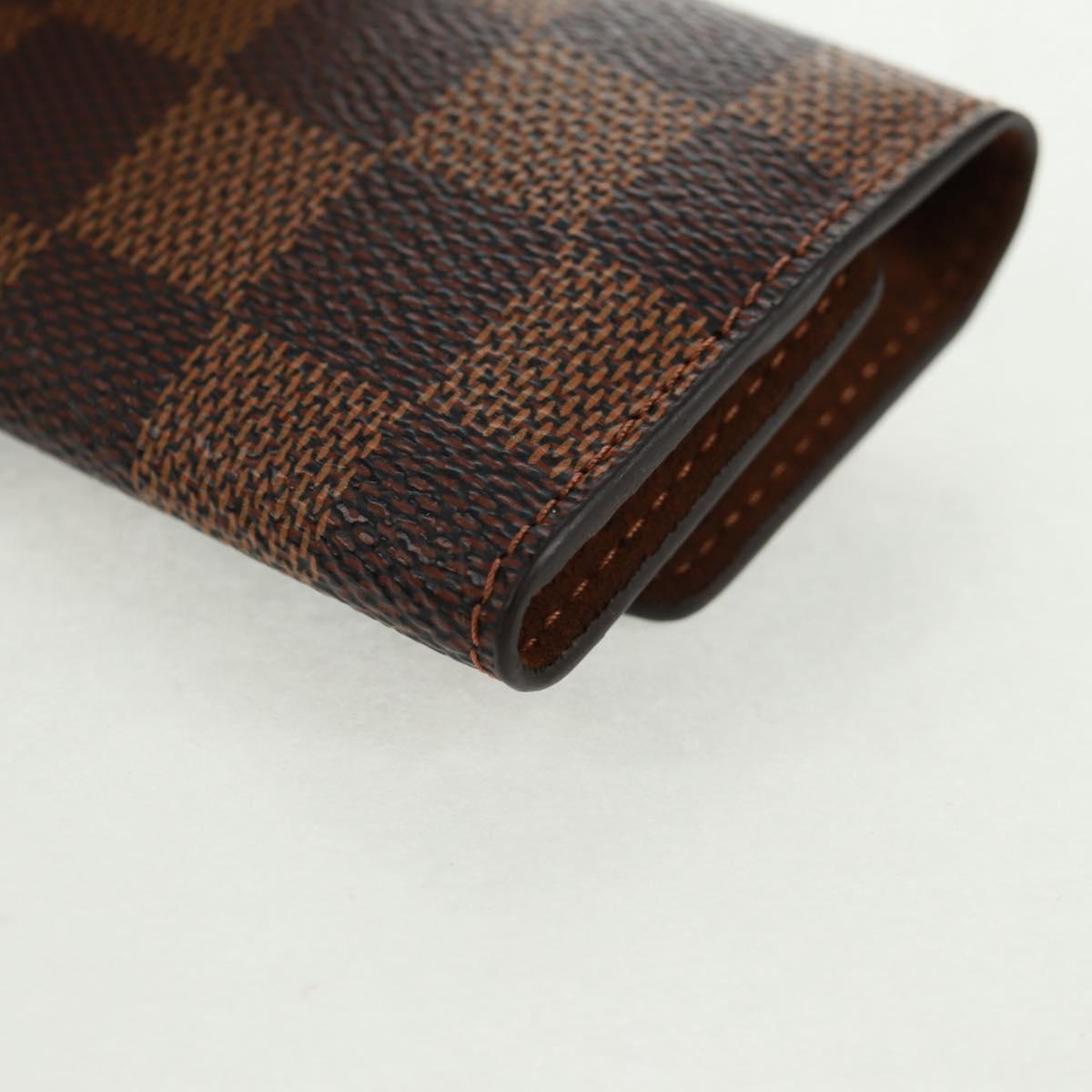 LOUIS VUITTON Damier Ebene Buton De Manchette Fleur Case M65055 LV Auth 163407V
