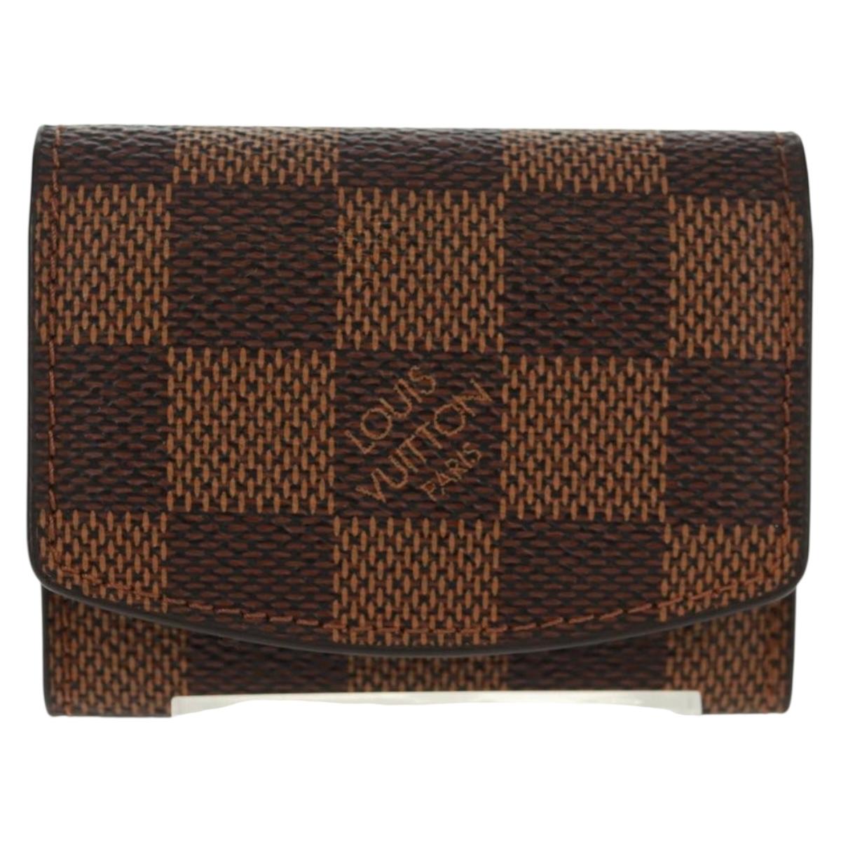LOUIS VUITTON Damier Ebene Buton De Manchette Fleur Case M65055 LV Auth 163407V