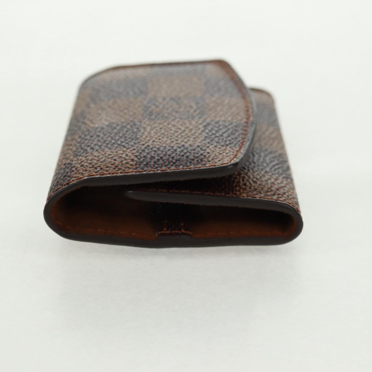 LOUIS VUITTON Damier Ebene Buton De Manchette Fleur Case M65055 LV Auth 163407V
