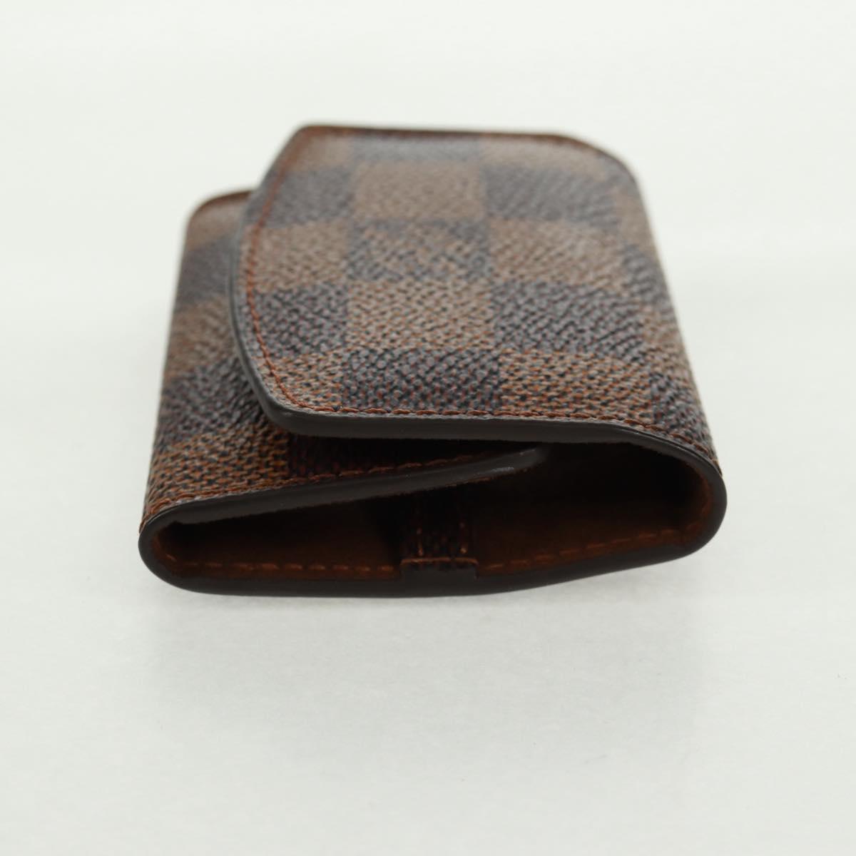 LOUIS VUITTON Damier Ebene Buton De Manchette Fleur Case M65055 LV Auth 163407V
