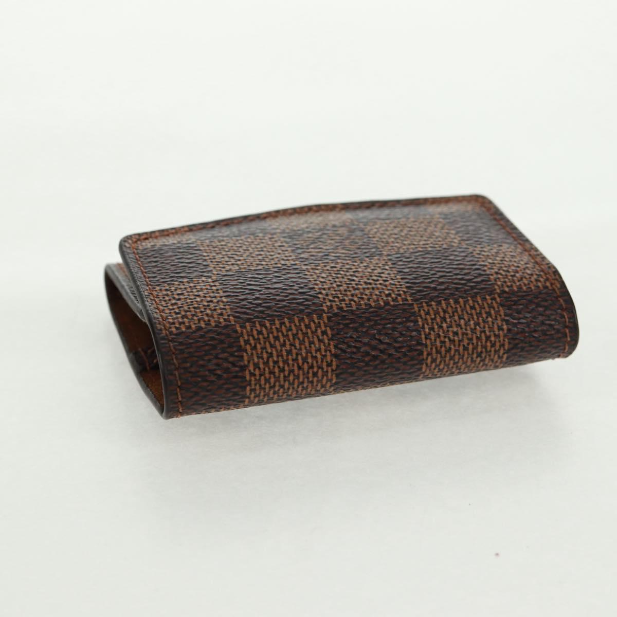 LOUIS VUITTON Damier Ebene Buton De Manchette Fleur Case M65055 LV Auth 163407V
