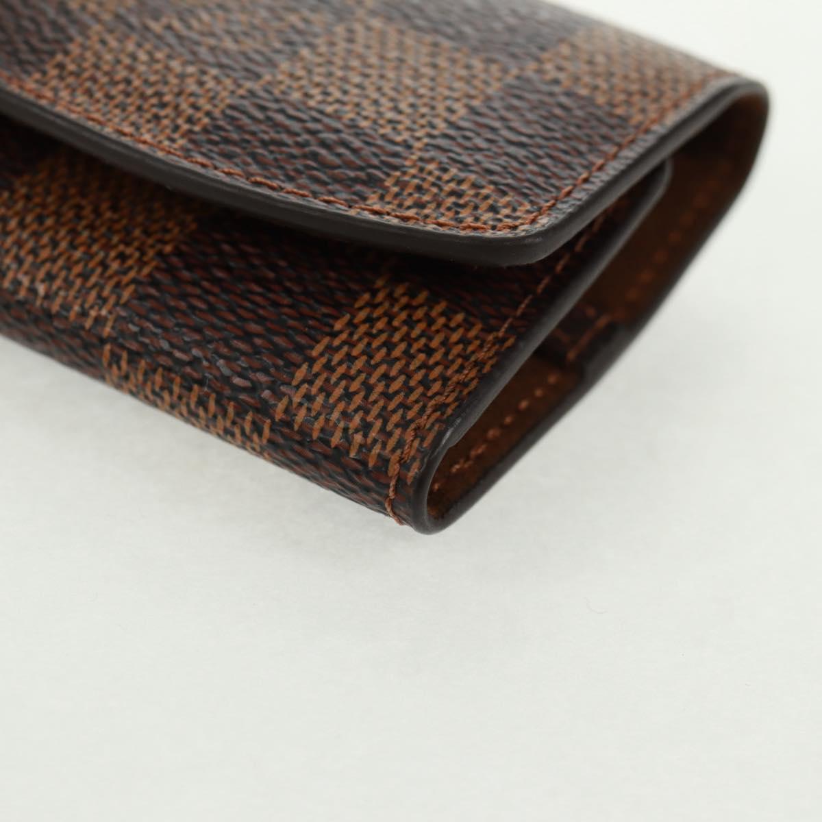 LOUIS VUITTON Damier Ebene Buton De Manchette Fleur Case M65055 LV Auth 163407V