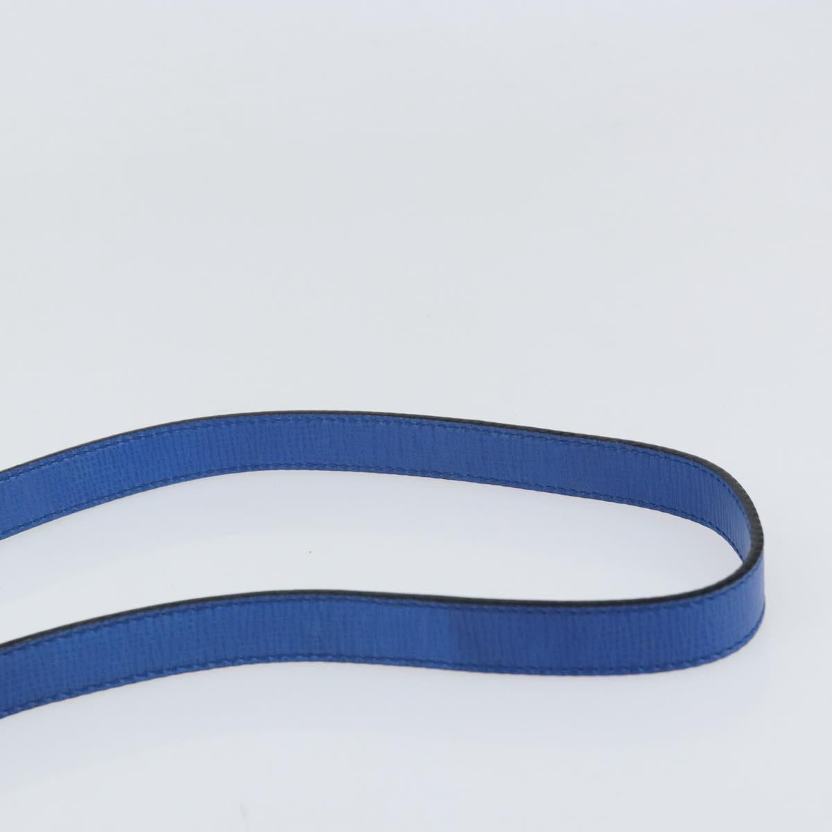 CELINE Circle Hand Bag Leather 2way Blue Gold Auth 163422