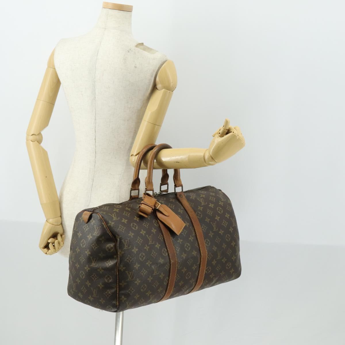 LOUIS VUITTON Monogram Keepall 45 Boston Bag M41428 LV Auth 163433