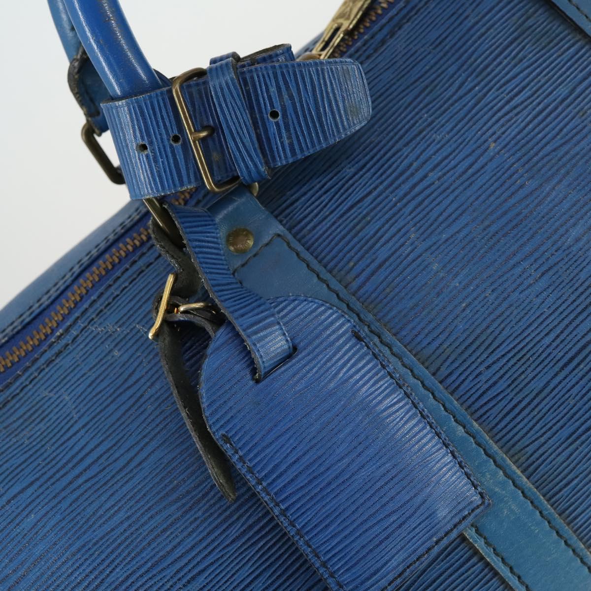 LOUIS VUITTON Epi Keepall 50 Boston Bag Vintage Blue M42965 LV Auth 163435