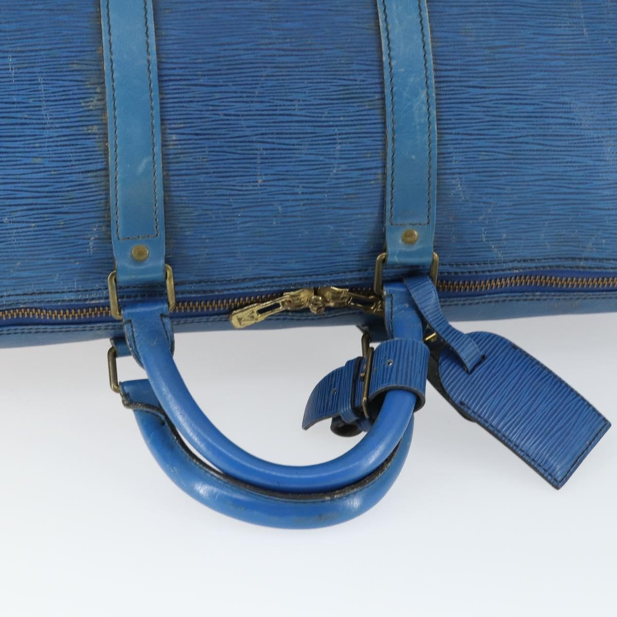 LOUIS VUITTON Epi Keepall 50 Boston Bag Vintage Blue M42965 LV Auth 163435