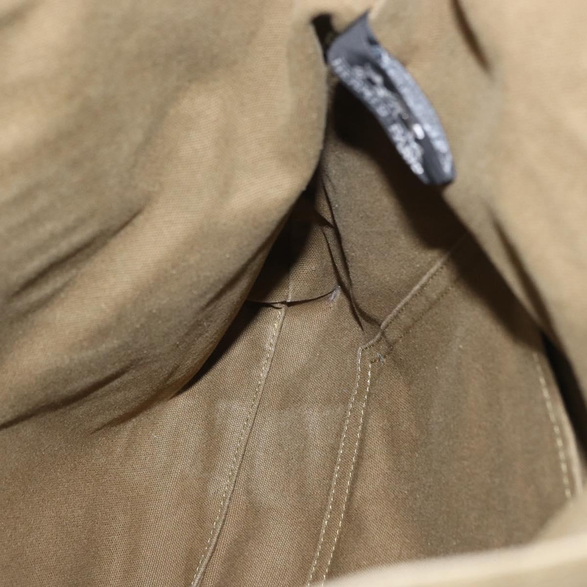HERMES Fourre Tout Cabass Hand Bag Canvas Khaki Auth 163450