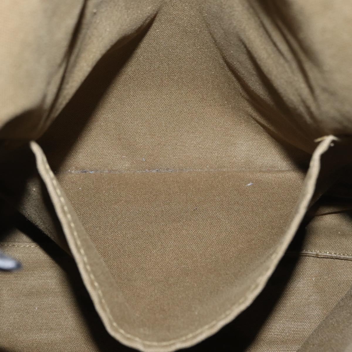 HERMES Fourre Tout Cabass Hand Bag Canvas Khaki Auth 163450