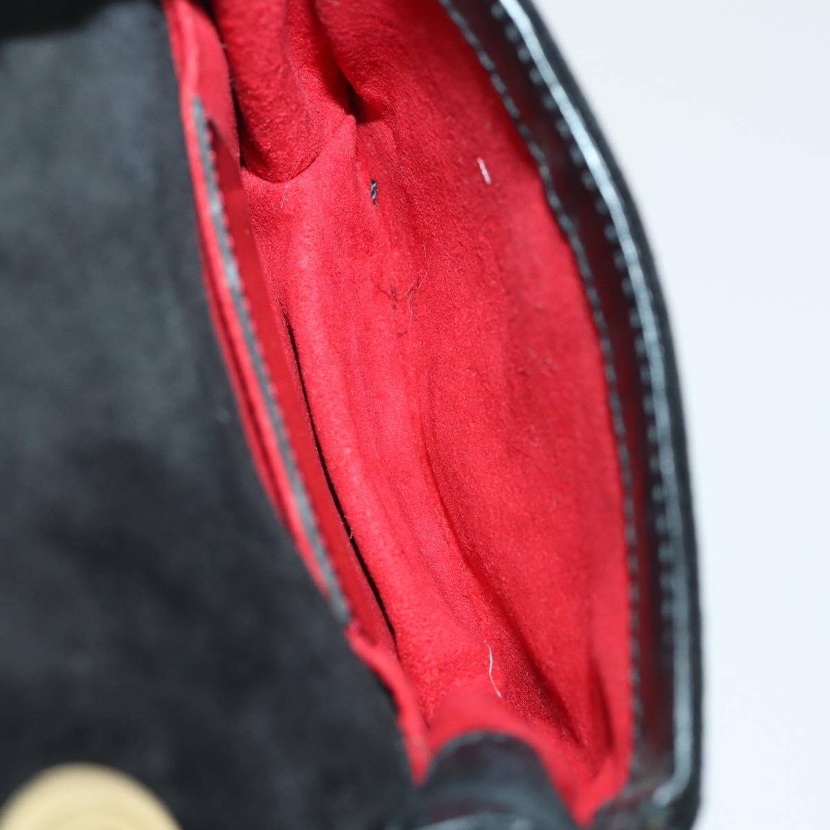 Salvatore Ferragamo Gancini Shoulder Bag Suede Black Gold Auth 163457