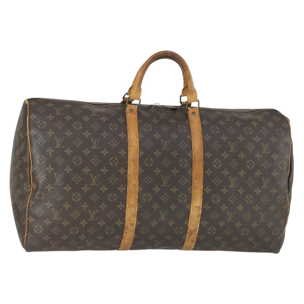 LOUIS VUITTON Monogram Keepall 60 Boston Bag M41422 LV Auth 163458