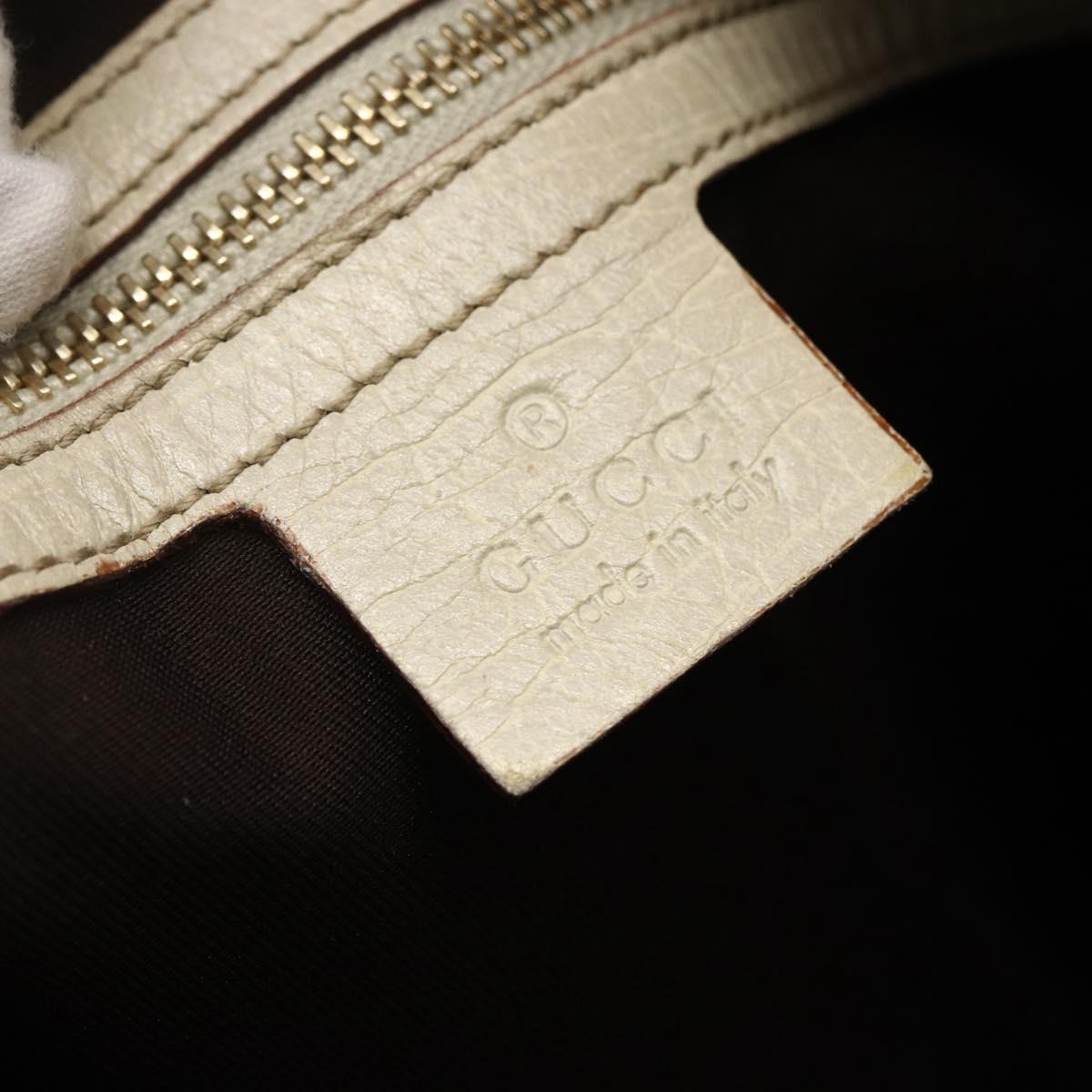 GUCCI GG Canvas Sherry Line Shoulder Bag Beige Gold 144388 Auth 163466
